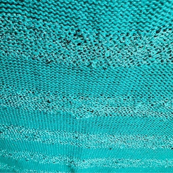 NWT Guess Women’s Sz XSmall Bombay Sapphire Anali Sequin Short Sleeve Sweater - Picture 8 of 8